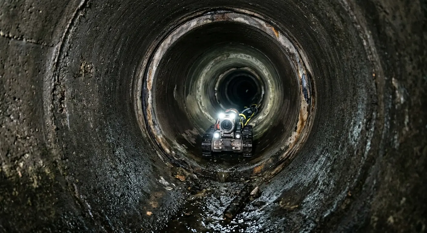 Robotic sewer camera inspecting pipe interior for Sewer Line Repair in Garnet